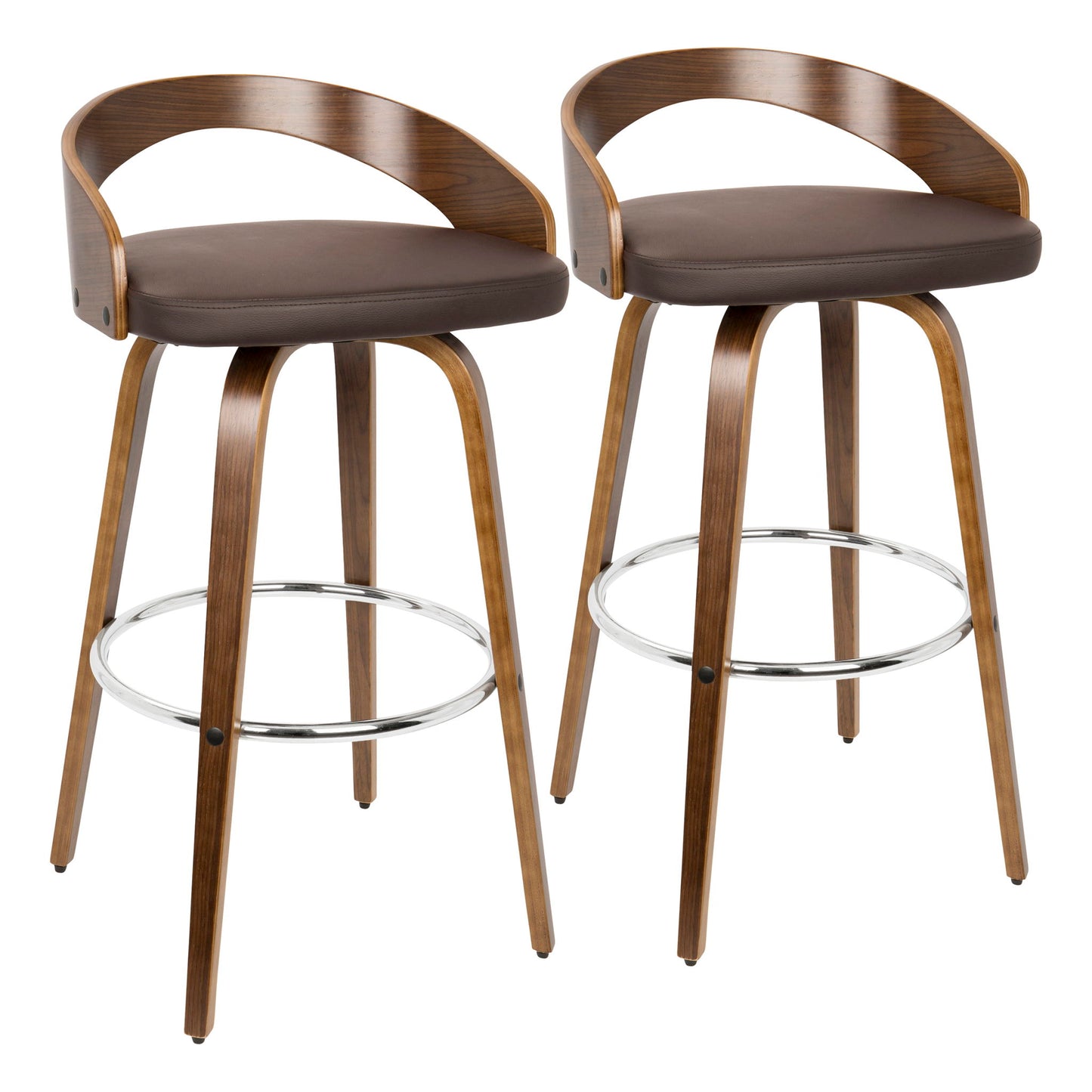 Grotto - Mid Century Elegant Design Modern Barstool With Swivel (Set of 2) Lumi Source