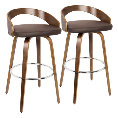 Grotto - Mid Century Elegant Design Modern Barstool With Swivel (Set of 2) Lumi Source