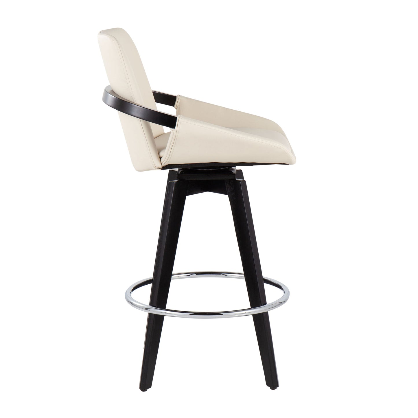 Cosmo - Contemporary Fixed Height Counter Stool With Swivel And Round Footrest (Set of 2) Lumi Source