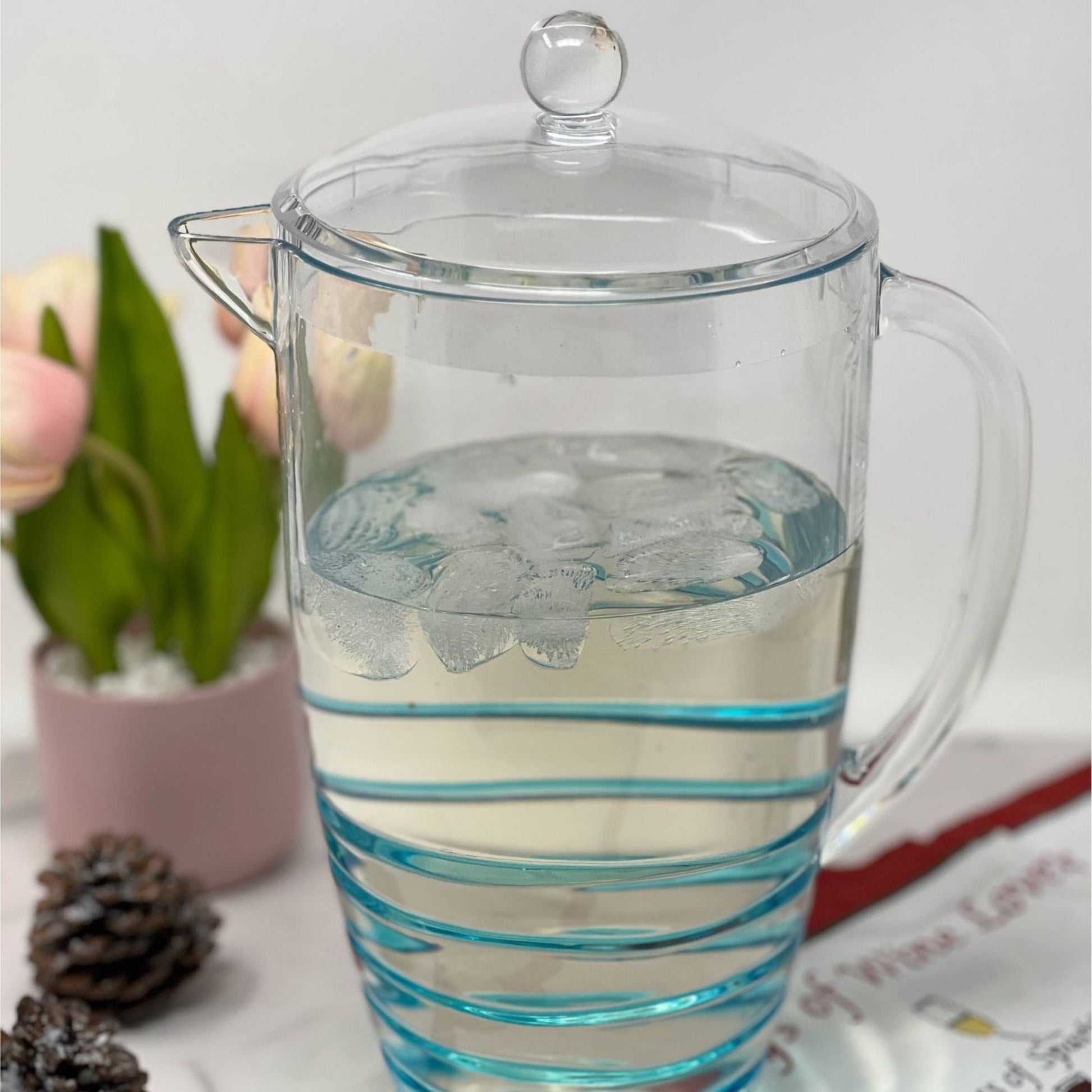 Swirl Unbreakable Plastic Water Pitcher With Lid And Spout Daily Nest