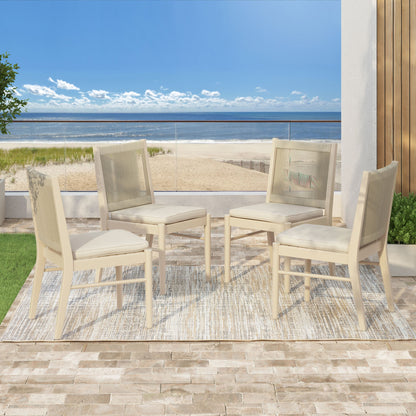 Cordoba - Dining Chair (Set of 2) Comfortable Armless Chairs - Beige Noble House