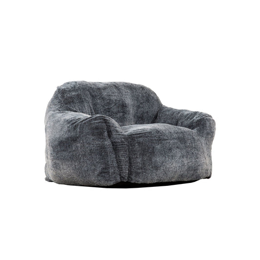 Living Room Bean Bag Sofa Chair With Memory Foam Fillings, Soft Upholstered Bean Bag Armchair - Black / Gray - Snoozhouse