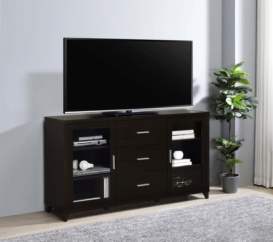 Lewes - 2 Door Engineered Wood TV Stand - Cappuccino CoasterEssence