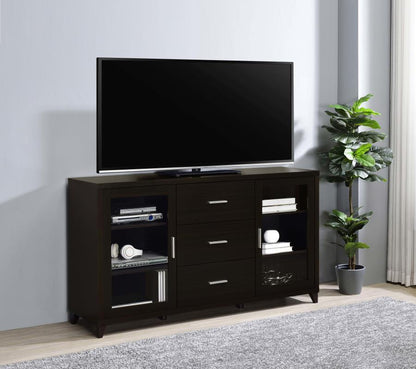 Lewes - 2 Door Engineered Wood TV Stand - Cappuccino CoasterEssence