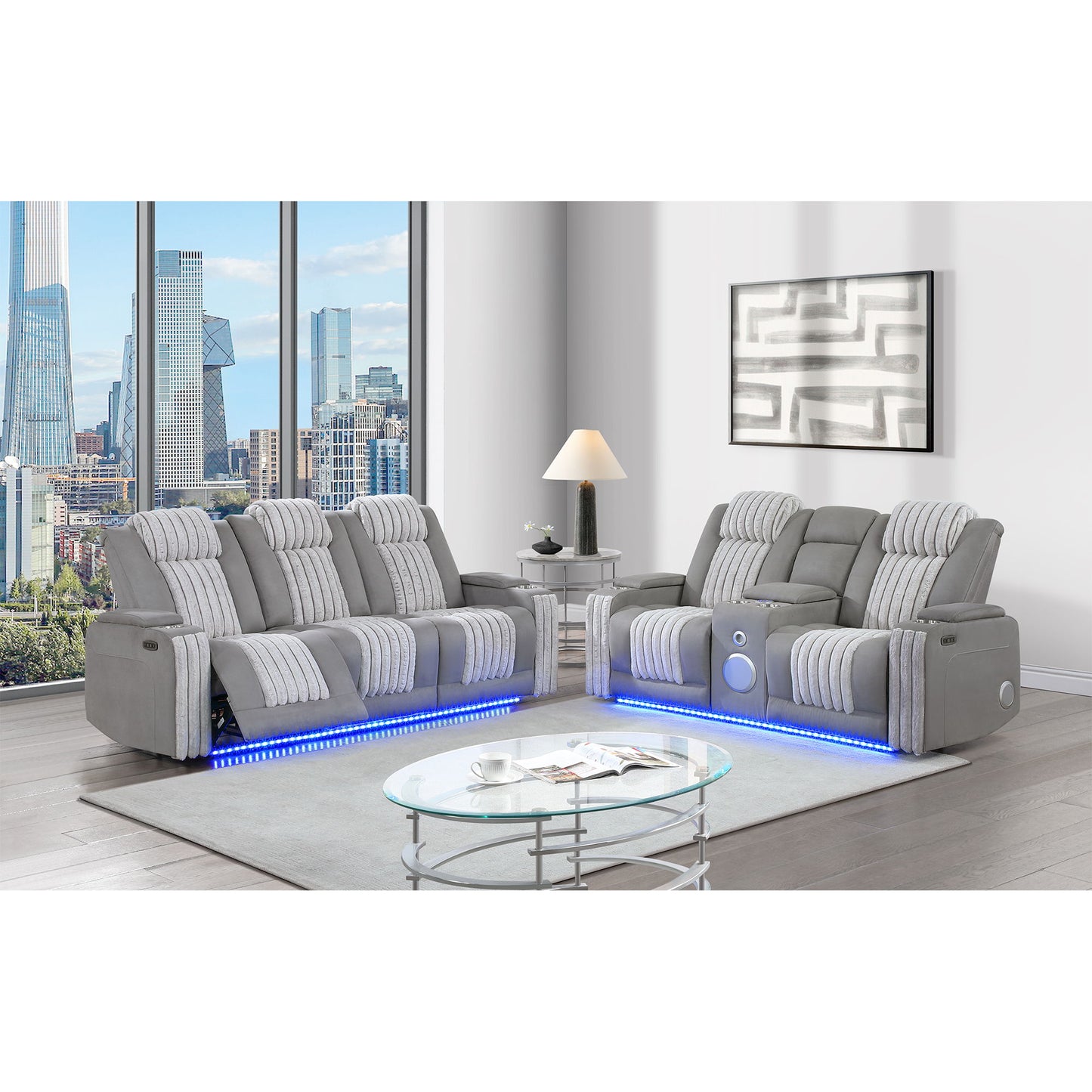 Duran - Power Reclining Set With Power Headrest Global Furniture USA