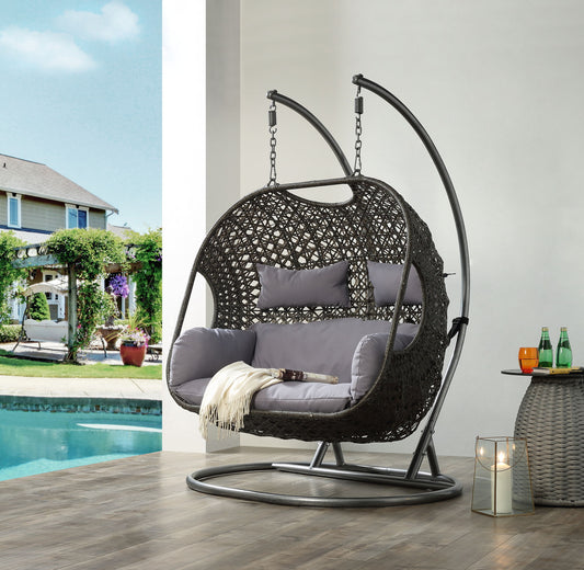 Vasant - Wicker Hanging Chair - Gray Acme