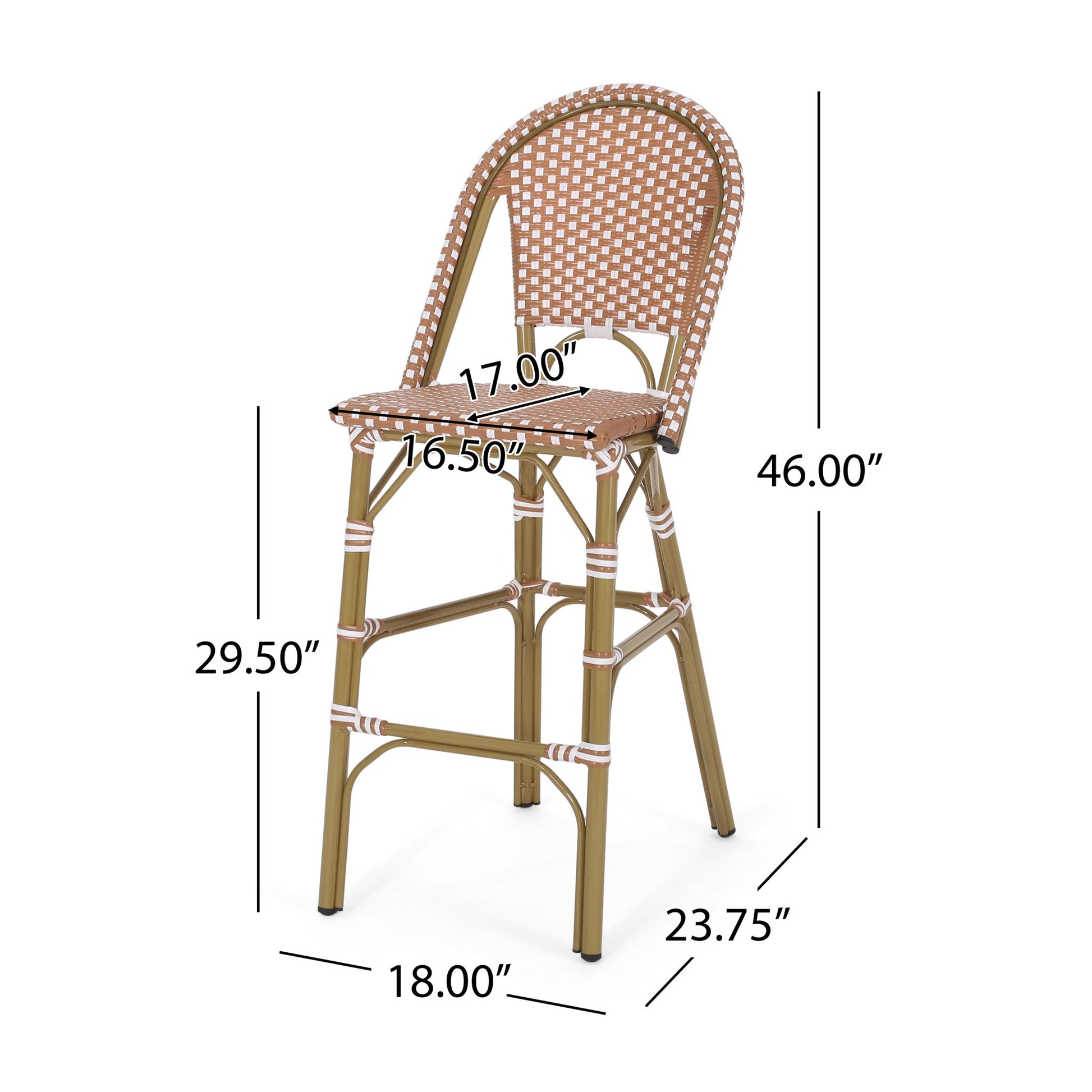 Outdoor Pe Rattan French Barstool Set Noble House