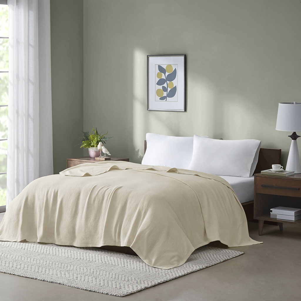 Freshspun Basketweave - Blanket - Natural Madison Park
