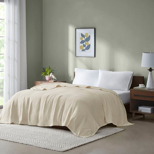 Freshspun Basketweave - Blanket - Natural Madison Park