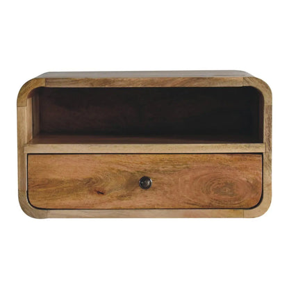 Curved Upper Slot Floating Nightstand Artisan Furniture