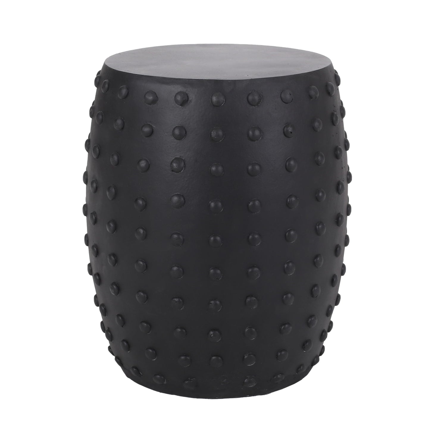 Outdoor End Table With Outstanding Studded Design - Matte Black Noble House