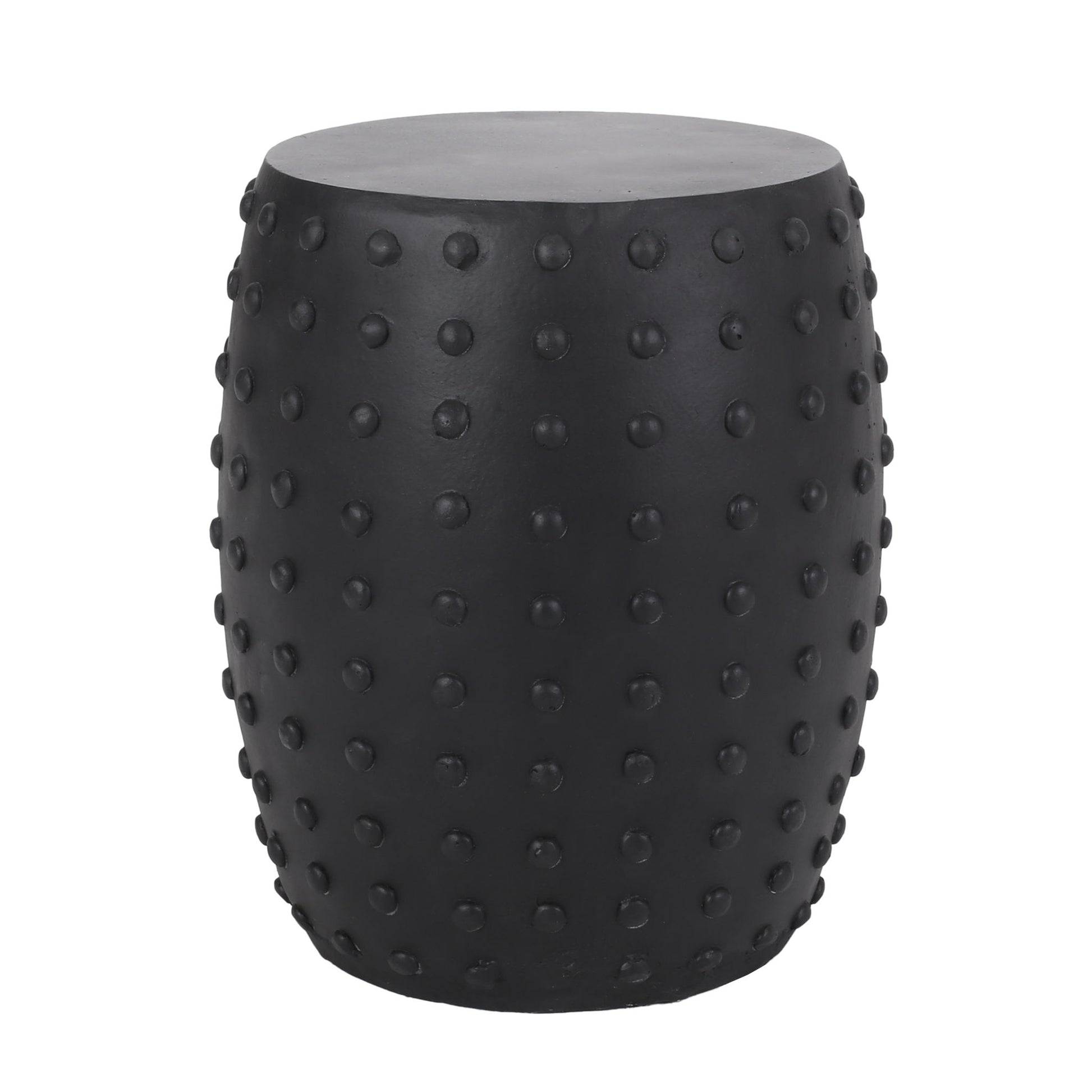 Outdoor End Table With Outstanding Studded Design - Matte Black Noble House