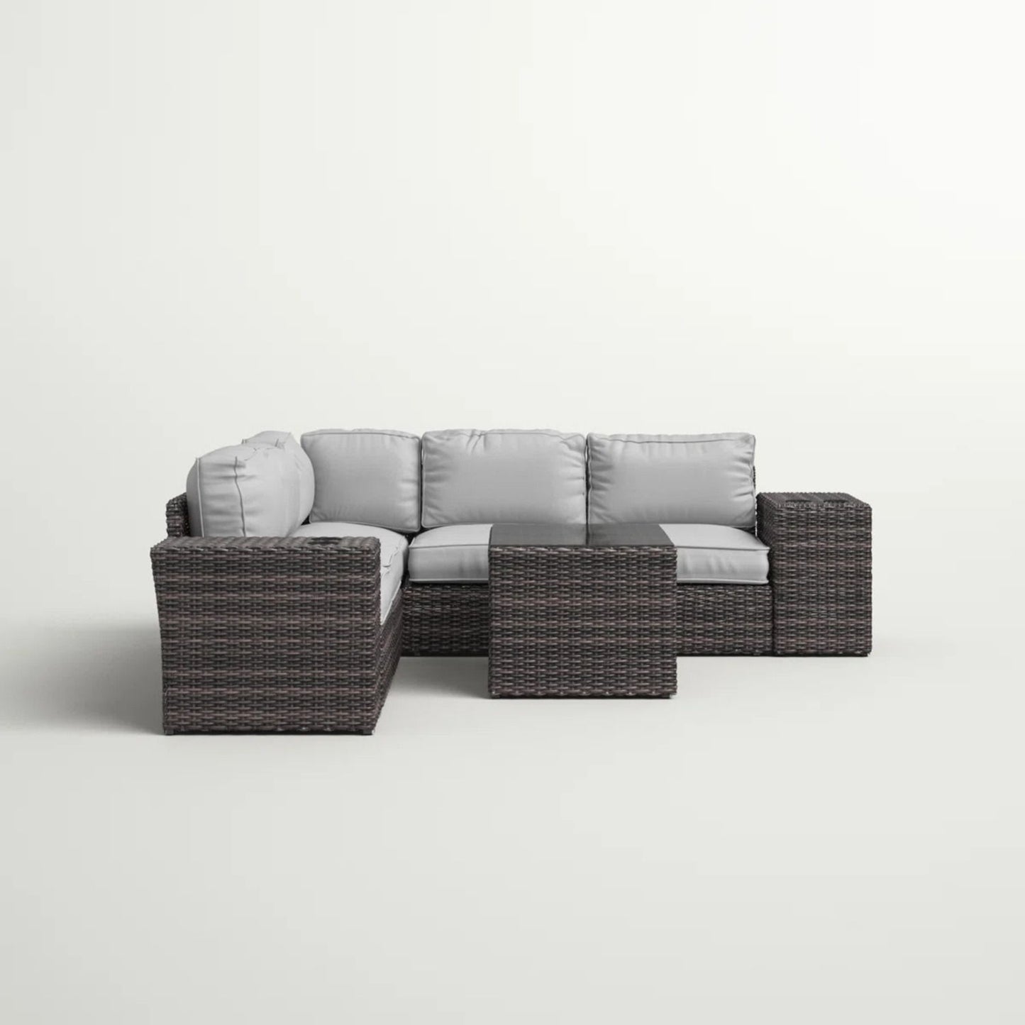 Modern Patio Rattan Sectional Set With Cushions LSI Patio Furniture