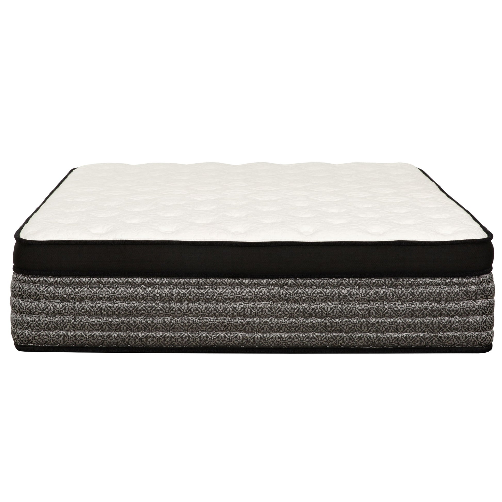 Premium 16" Queen Size Hybrid Mattress In A Box Plush Gel Memory Foam Top With Cooling Technology - Gray / White Daily Nest