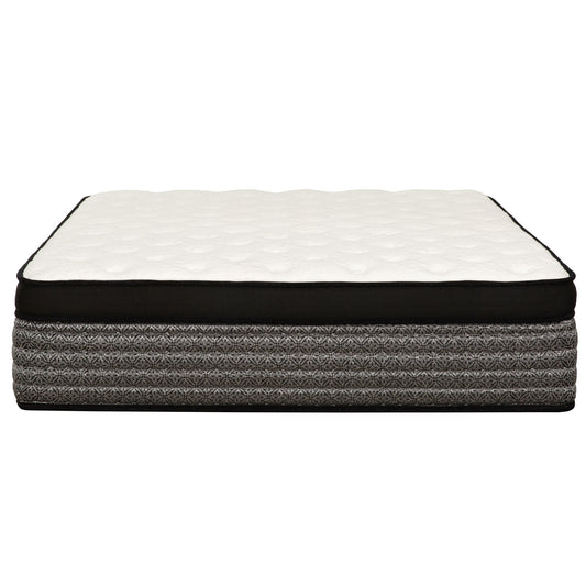 Premium 16" Queen Size Hybrid Mattress In A Box Plush Gel Memory Foam Top With Cooling Technology - Gray / White Daily Nest