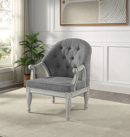 Florian - Antique Chair - Gray / White Acme