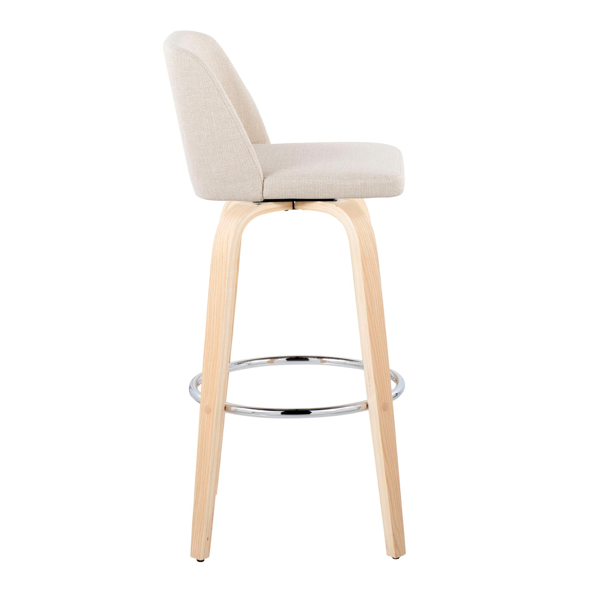 Toriano - Contemporary Fixed Height Barstool & Swivel With Round Footrest (Set of 2) Lumi Source