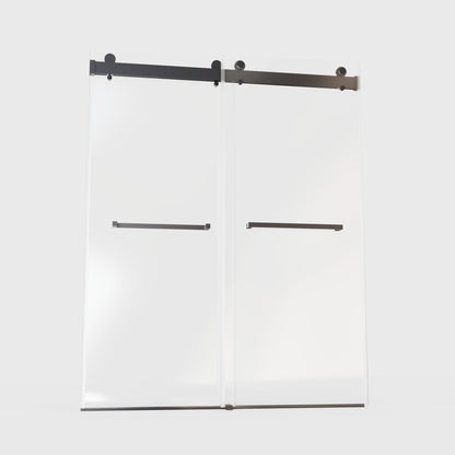 Frameless Double Sliding Soft-Close Shower Door, 3 / 8" (10Mm) Thick SGCC Tempered Glass Door, Matte Daily Nest