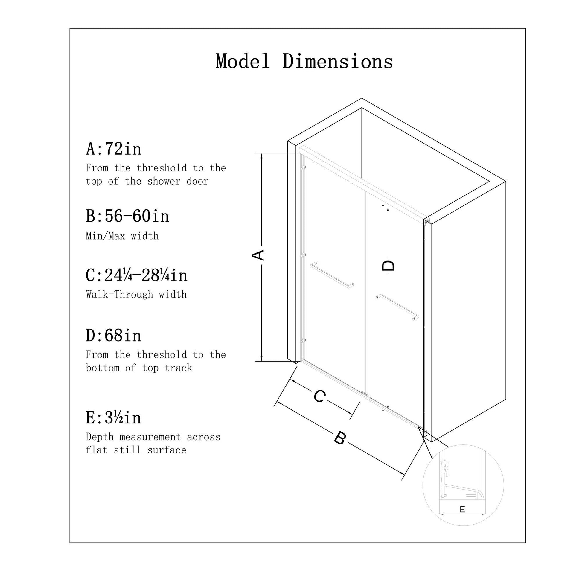 Aluminum Frame Double Double Soft Close Shower Door, Tempered Glass And Dual Stainless Steel Handles Daily Nest