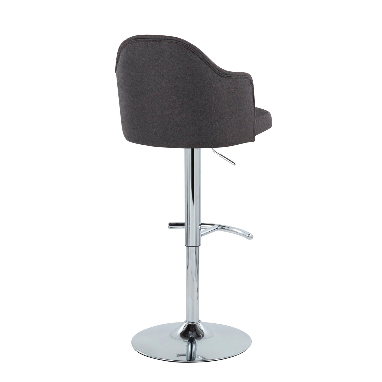 Ahoy - Contemporary Adjustable Barstool With Swivel With Rounded T Footrest (Set of 2) Lumi Source