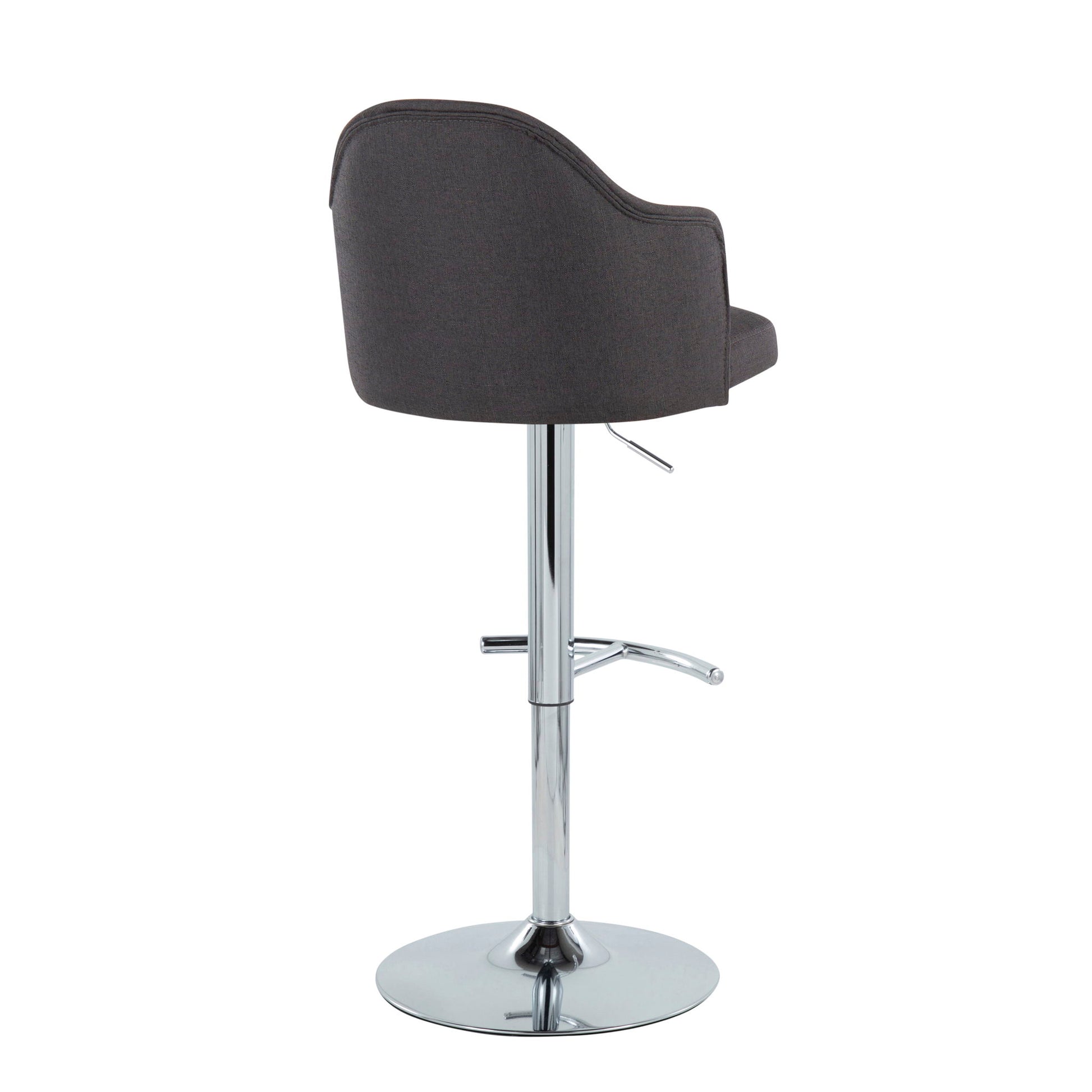 Ahoy - Contemporary Adjustable Barstool With Swivel With Rounded T Footrest (Set of 2) Lumi Source