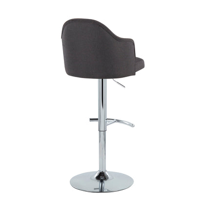 Ahoy - Contemporary Adjustable Barstool With Swivel With Rounded T Footrest (Set of 2) Lumi Source