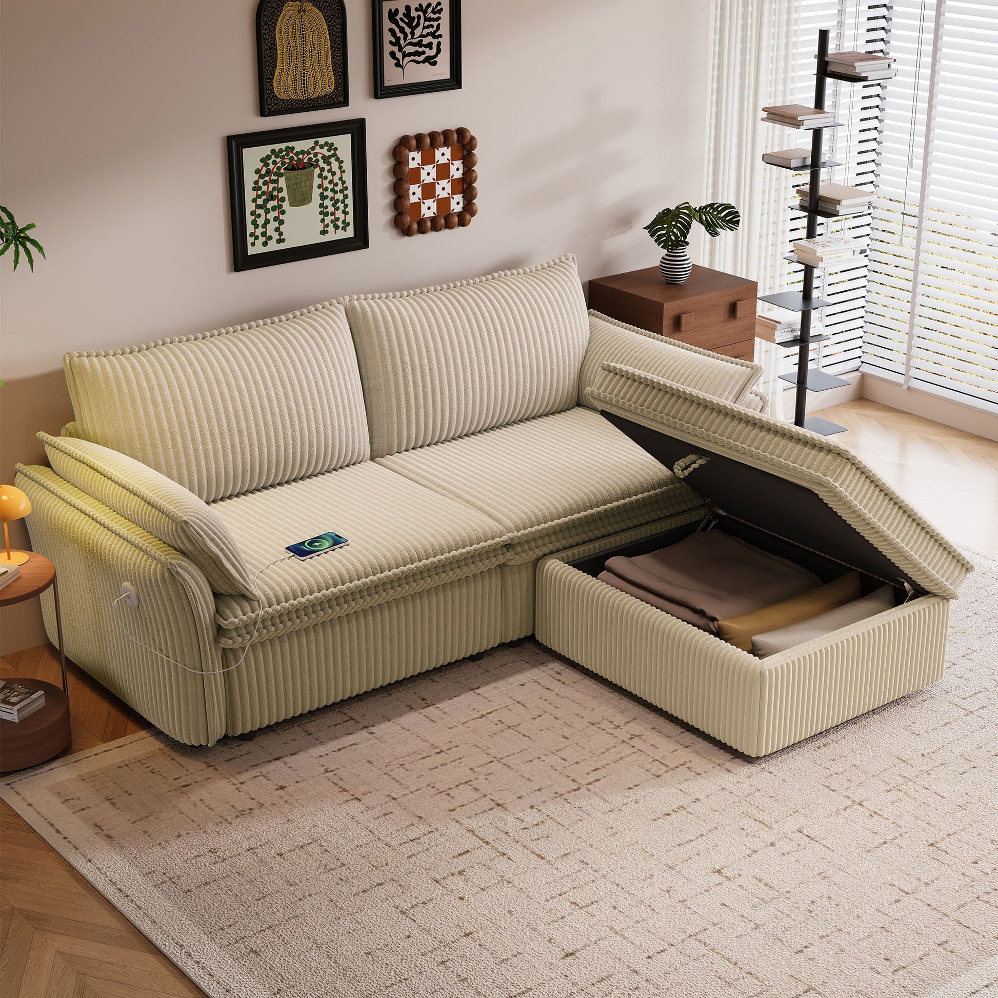 2 In 1 Convertible Sofa Bed, Multi Functional Living Room Furniture Home Essentials