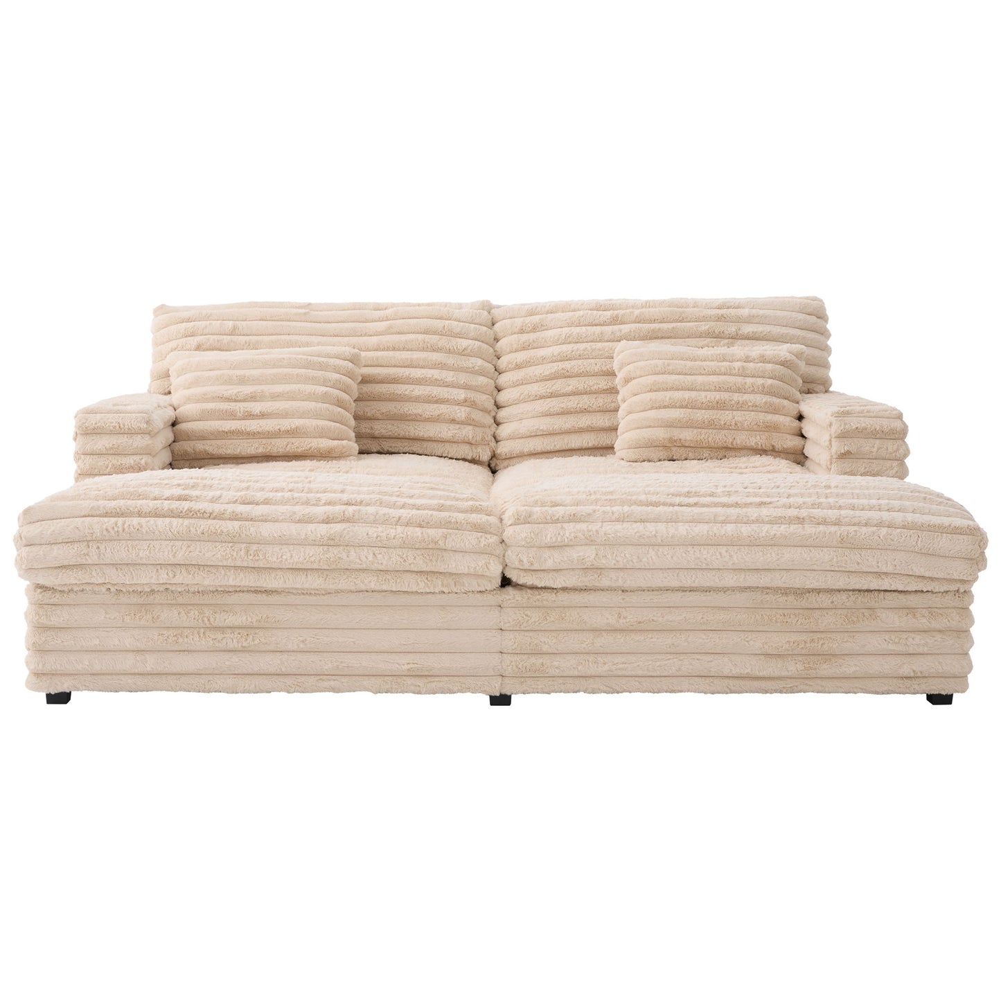 Oversized Double Chaise Lounge Sofa With USB Ports And Cup Holders Hearth and Haven
