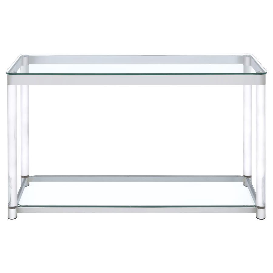 Anne - Acrylic Glass Top Entryway Sofa Console Table - Chrome