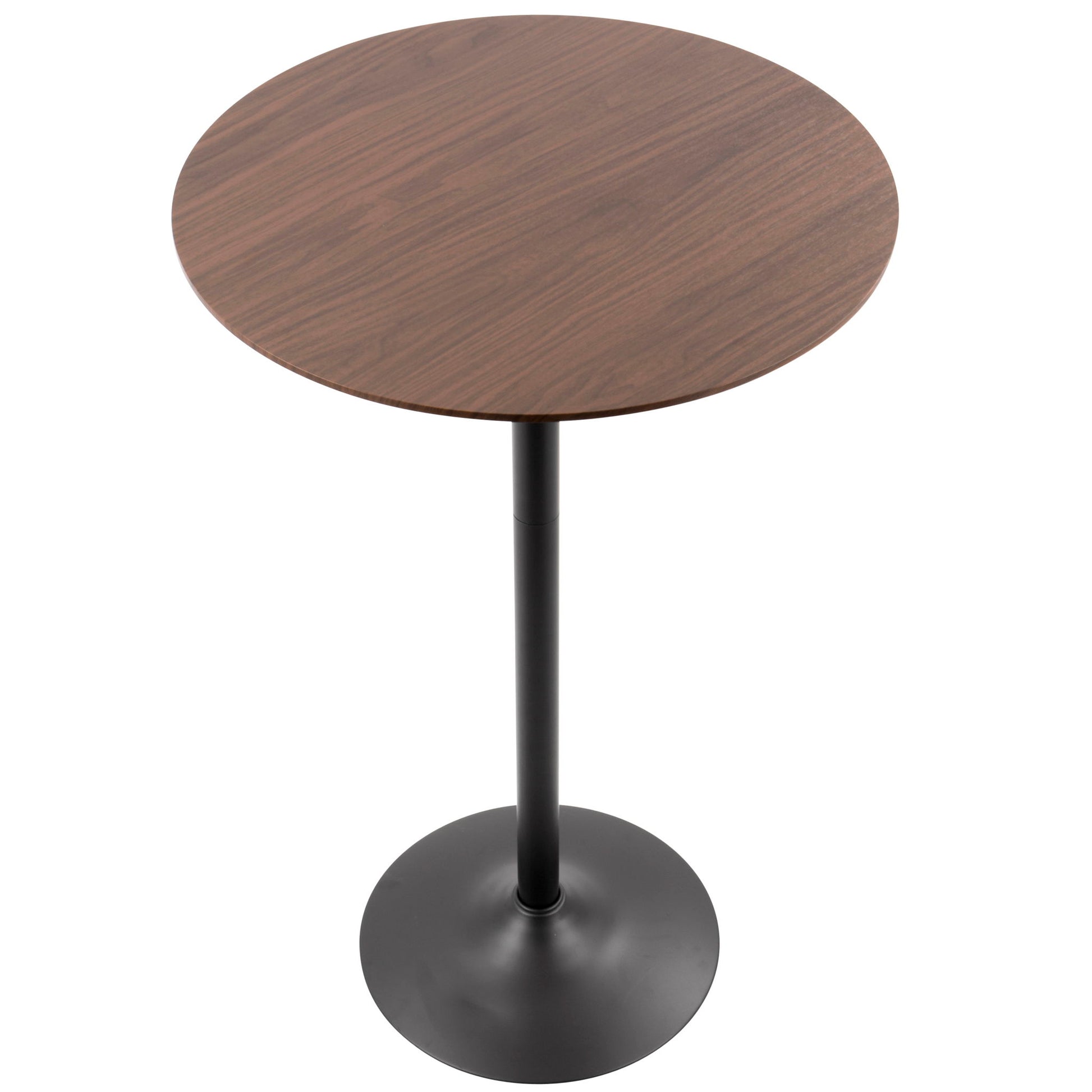 Pebble - Mid-Century Modern Adjustable Dining Or Bar Table - Walnut / Black Lumi Source
