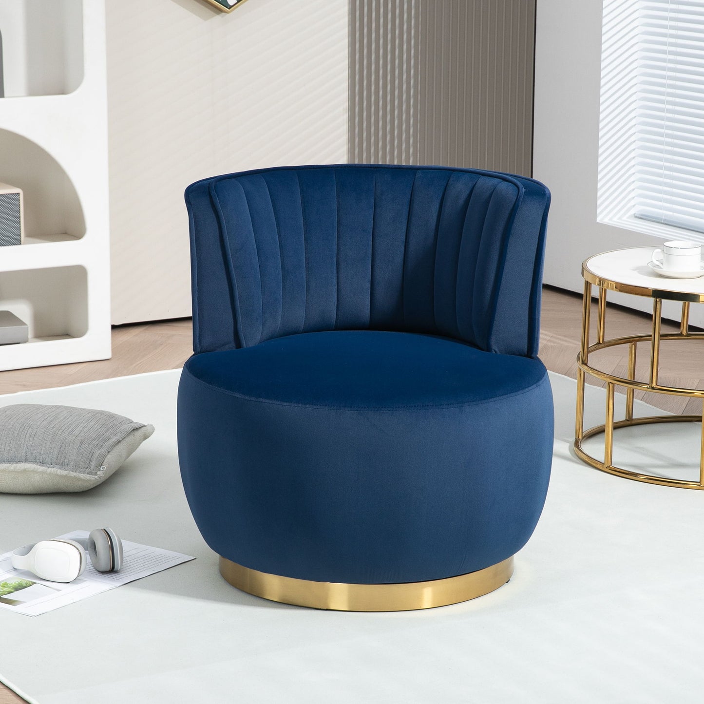 360 Degree Swivel Cuddle Barrel Accent Sofa Chair Home Essentials