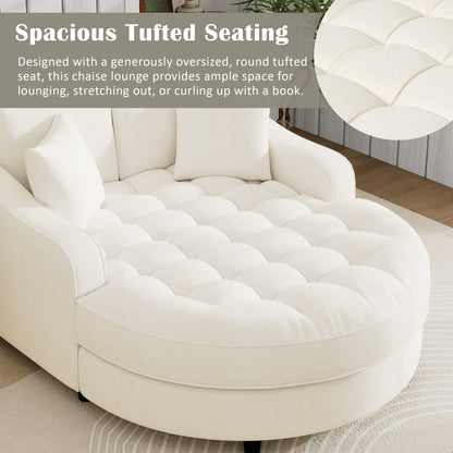 Modern Chaise Lounge Upholstered Sofa Couch With Tufted Seat And Detachable Pillows For Living Room Hearth and Haven