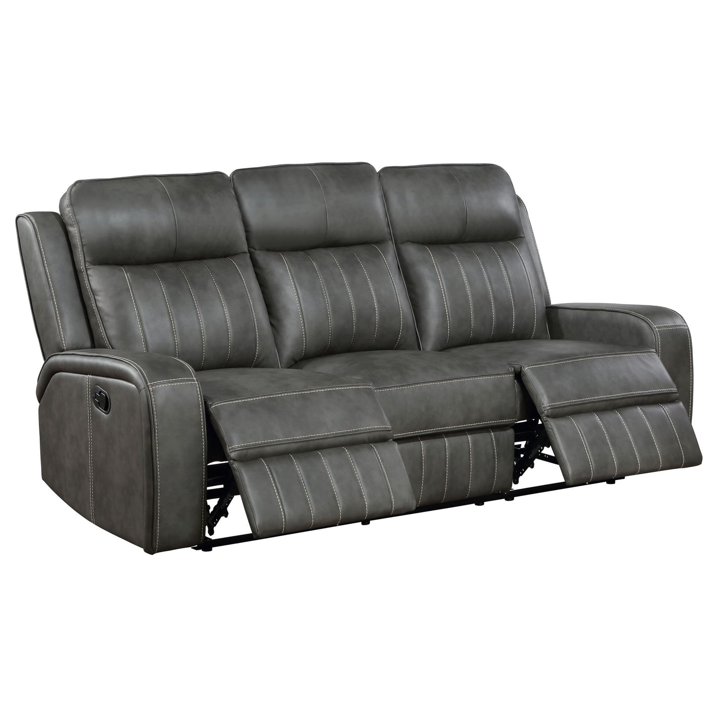 Forrest - Motion Reclining Sofa Comfort With Elegant Tufting And Wide Track Arms - Gray Furniture Max