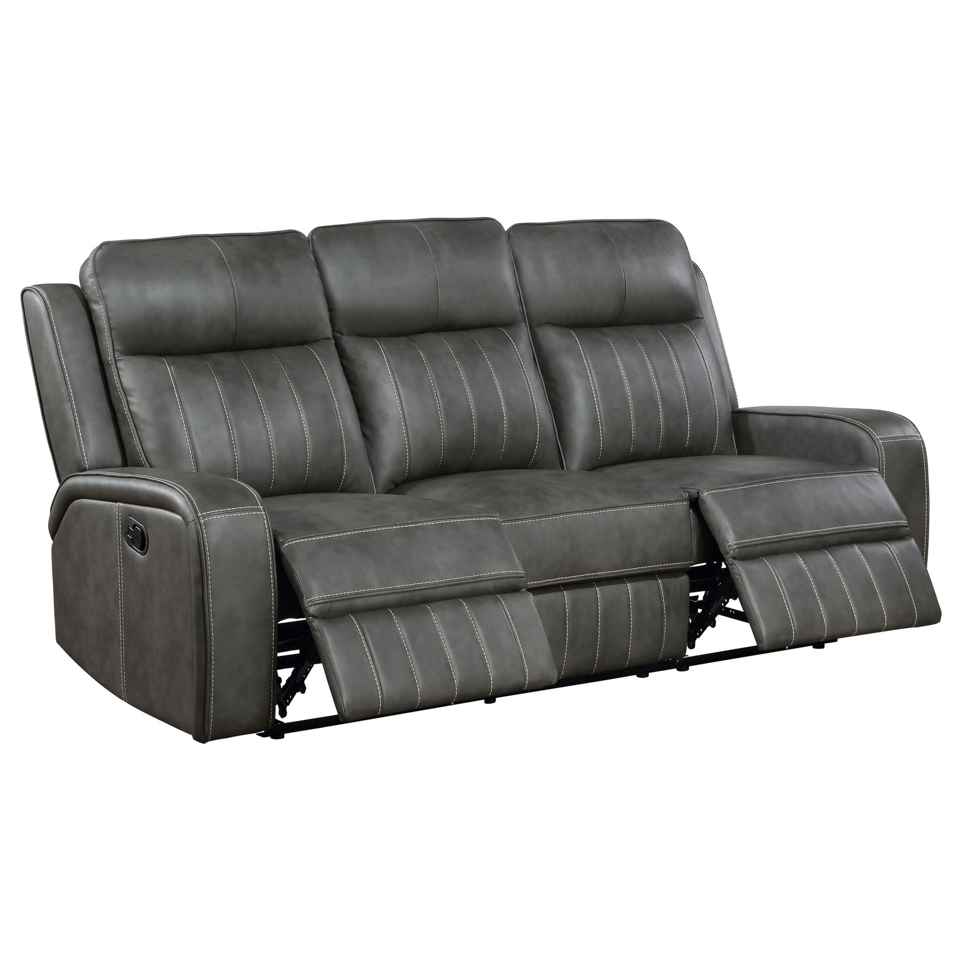 Forrest - Motion Reclining Sofa Comfort With Elegant Tufting And Wide Track Arms - Gray Furniture Max