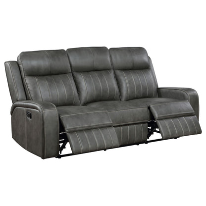 Forrest - Motion Reclining Sofa Comfort With Elegant Tufting And Wide Track Arms - Gray Furniture Max