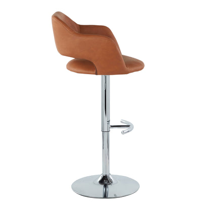 Margarite - Contemporary Ajustable Barstool With Swivel With Rounded T Footrest (Set of 2) Lumi Source