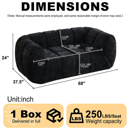 Quilted Cloud Sofa With Rounded Armrests And Piano Key Backrest Design Home Essentials