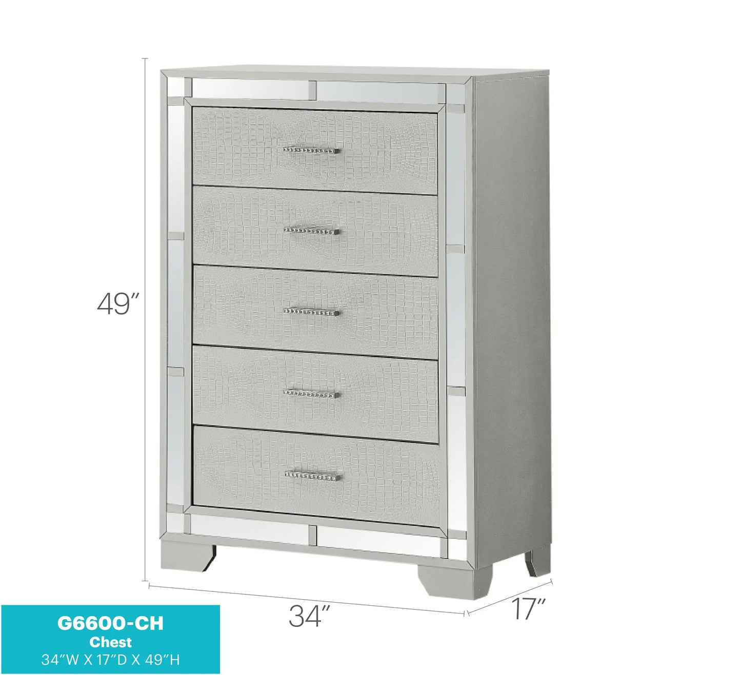 Madison - Chest - Silver Champagne Glory Furniture