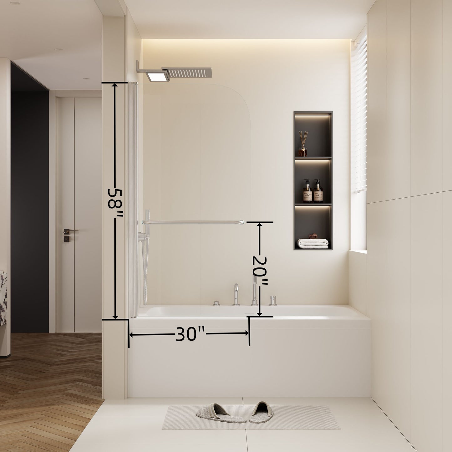 Bathtub Shower Door With 6mm Tempered Glass Daily Nest