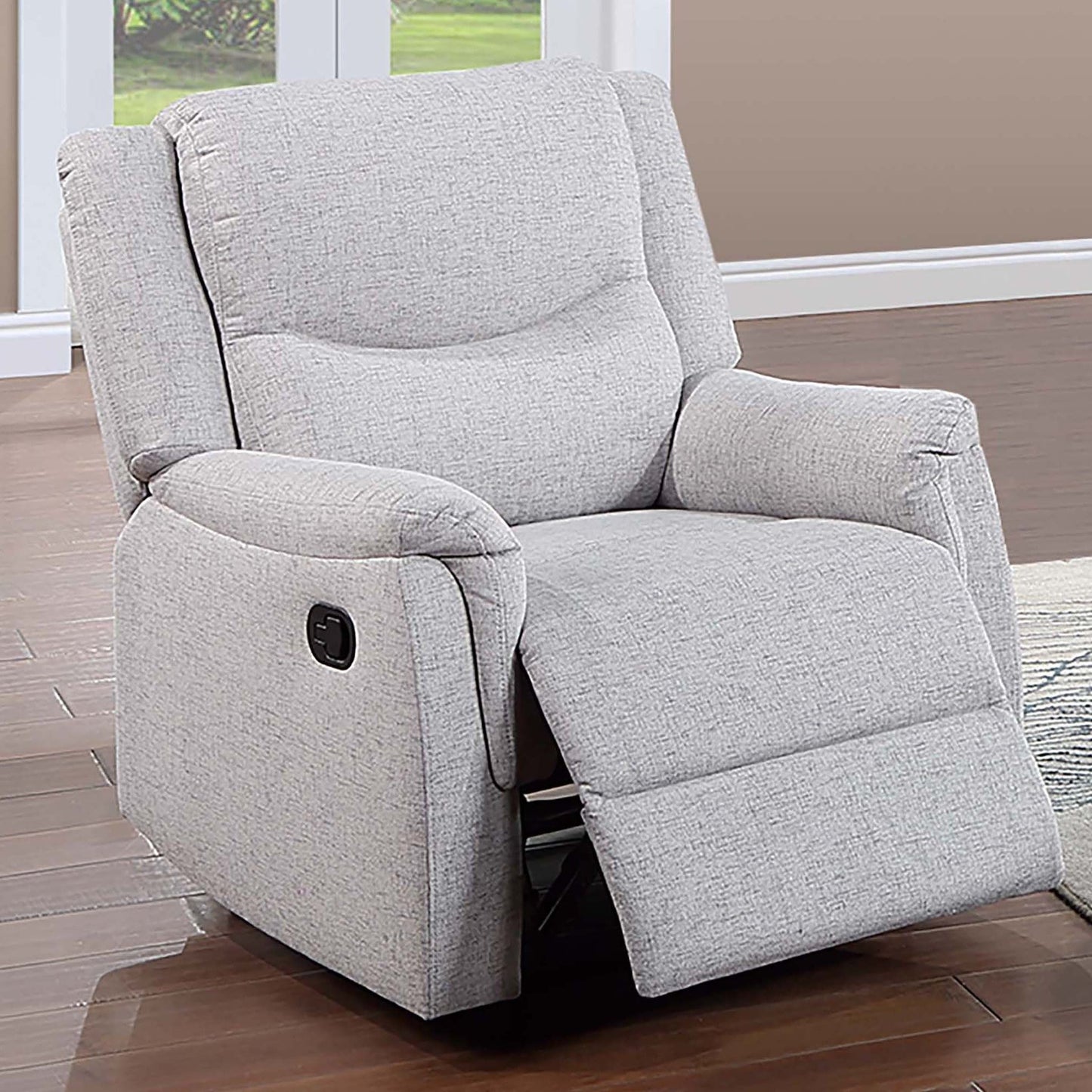 Manual Recliner With Upholstered Seat And Backrest Supportive Headrest Home Essentials