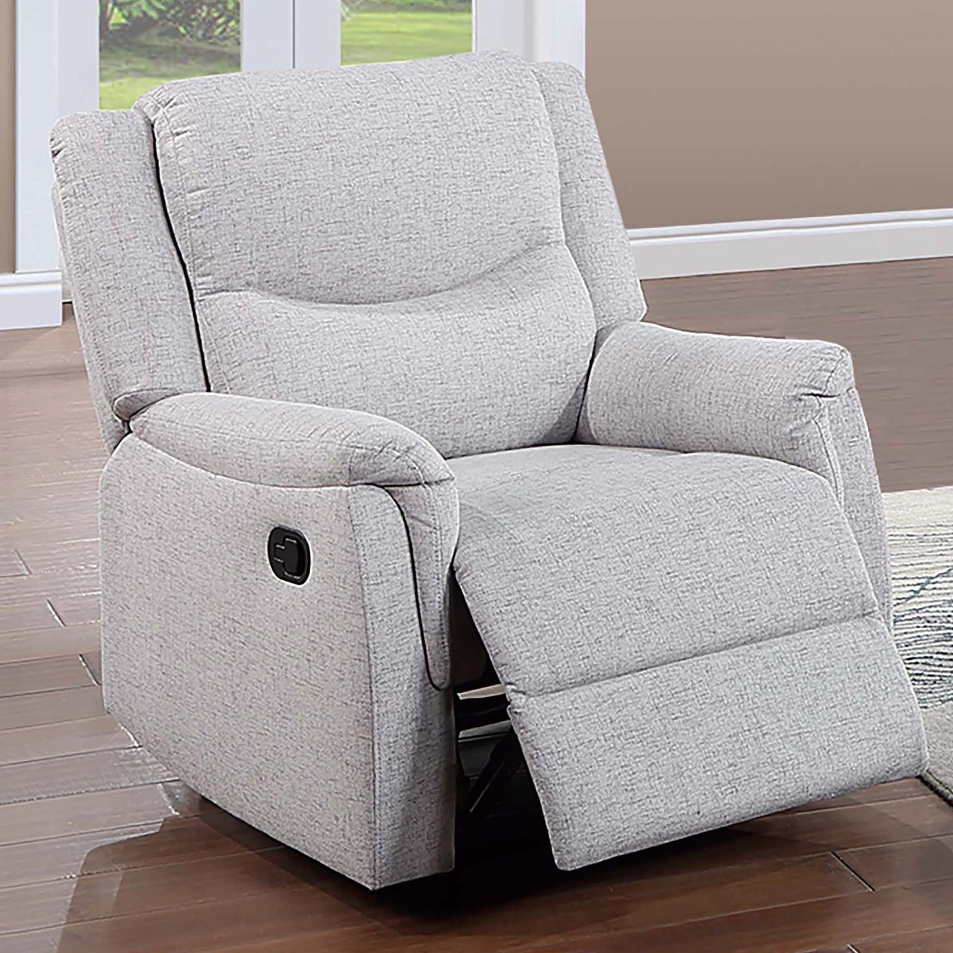 Manual Recliner With Upholstered Seat And Backrest Supportive Headrest Home Essentials
