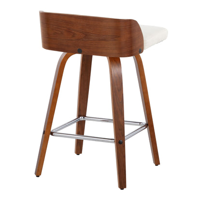 Maya - Mid Century Modern Fixed Height Counter Stool & Swivel With Square Footrest (Set of 2) Lumi Source