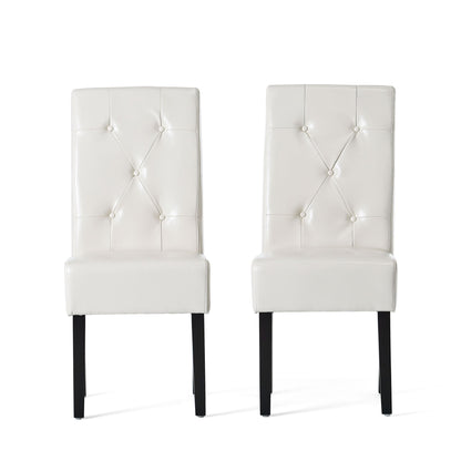 Carter - 5 Tuft Dining Chair With Button Tufted Backrest And Espresso Legs - Ivory Noble House