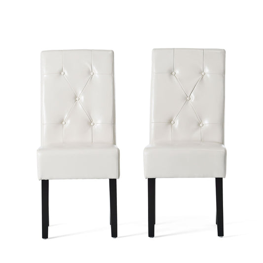 Carter - 5 Tuft Dining Chair With Button Tufted Backrest And Espresso Legs - Ivory Noble House