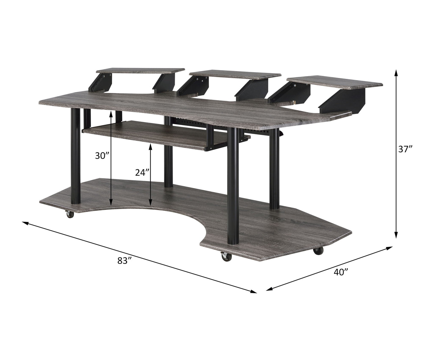 Eleazar - Music Recording Studio Desk - Wood Acme