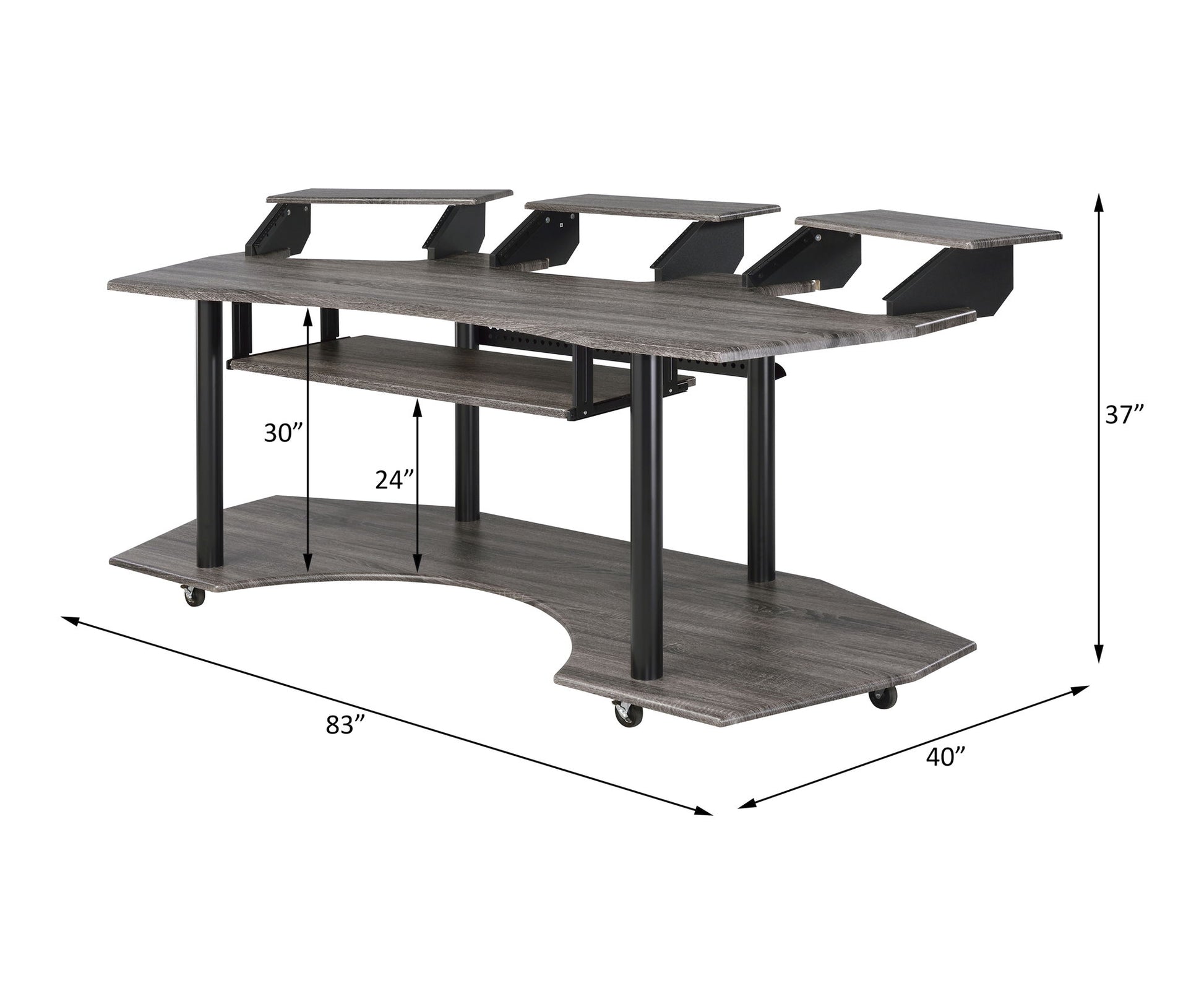 Eleazar - Music Recording Studio Desk - Wood Acme