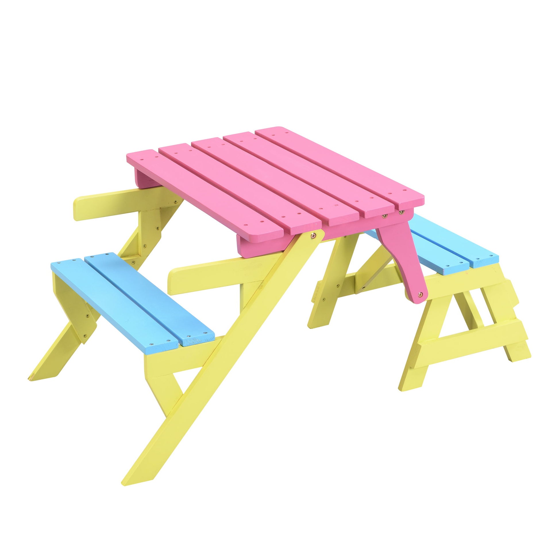 Kids Multi-Functional Arm Chair, Table With 2 Benches All-In-One Set Home Essentials