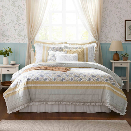 Dawn - King 9 Piece Comforter Set - Yellow Madison Park