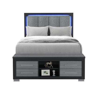 Emilia - Bed With Storage And LED Lighting Global Furniture USA