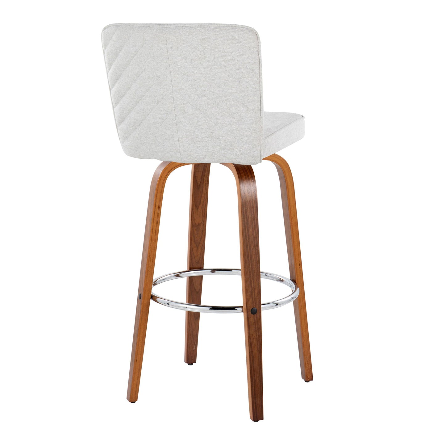 Henry - Contemporary Fixed Height Barstool With Swivel With Round Footrest (Set of 2) Lumi Source